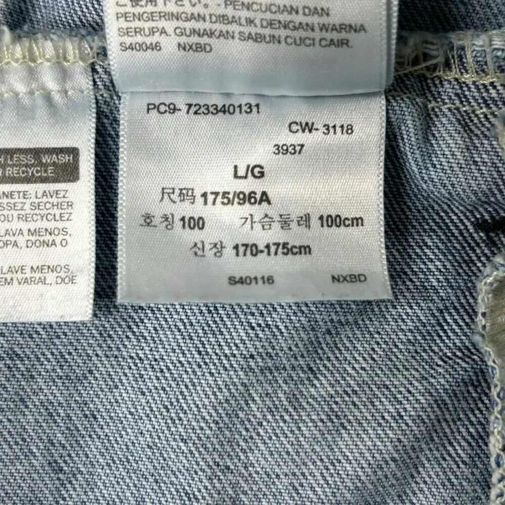 Levi’s Denim Trucker Jean Jacket Light Wash Button Up Cotton Classic Sz Large